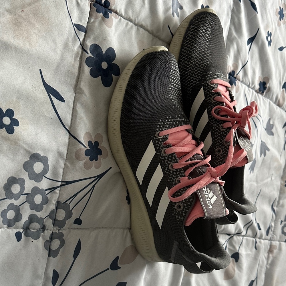 Adidas Women's Black and Pink Sneakers